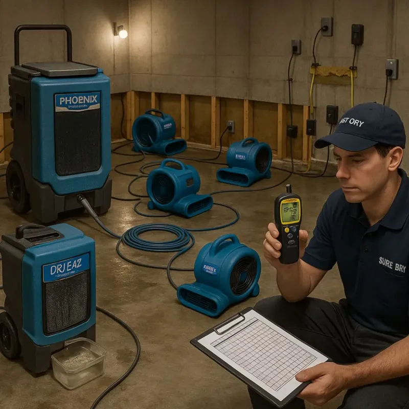 Structural Drying and Dehumidification process in Pinardville, NH